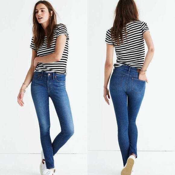 Madewell 9" Mid-Rise Skinny Jeans Medium Blue Wash Women's Size 28 - Picture 1 of 8
